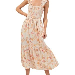 French Connection Cream and Pink Maxi Dress